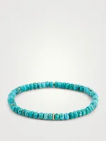Small Turquoise Beaded Bracelet With Diamonds