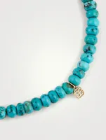 Small Turquoise Beaded Bracelet With Diamonds