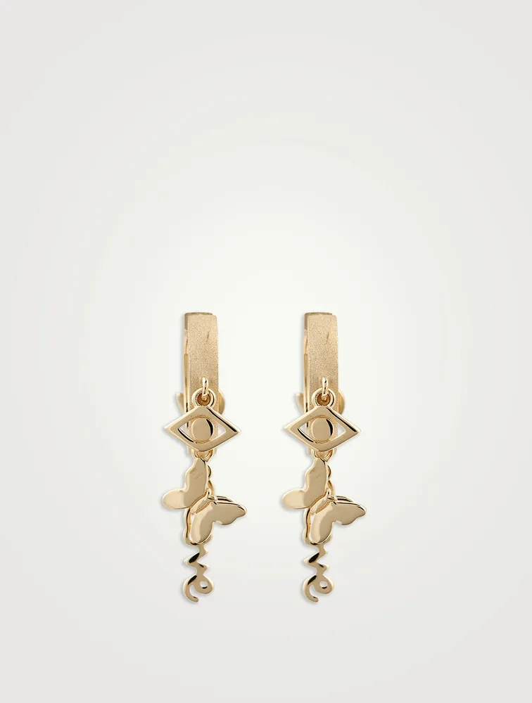 14K Gold Icon Earrings