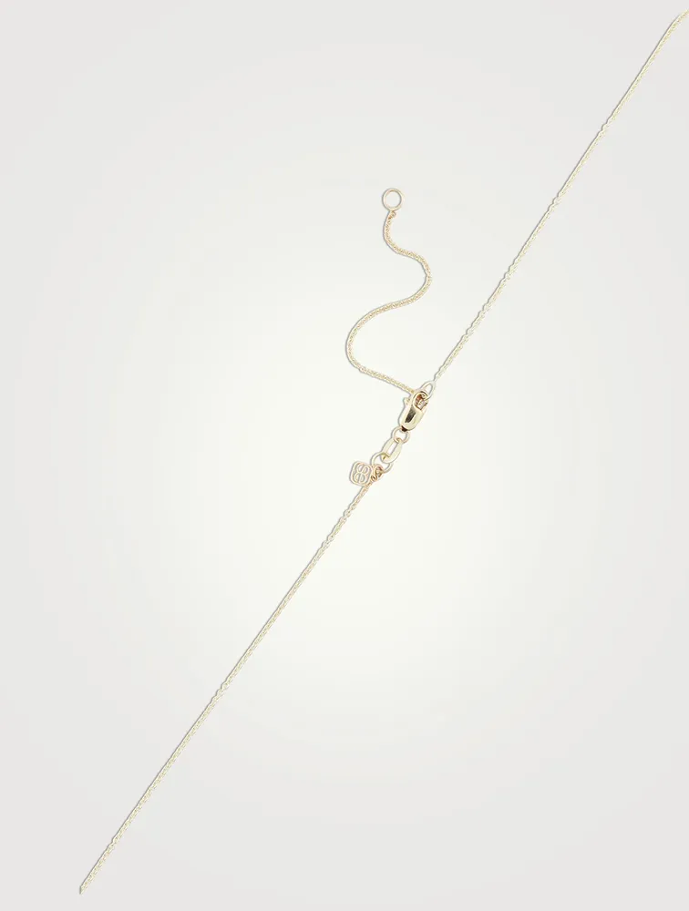 14K Gold Love Script Necklace With Emeralds