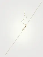 14K Gold Love Script Necklace With Emeralds