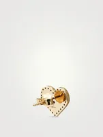 14K Gold Heart Marquis Eye Stud Earring With Diamonds