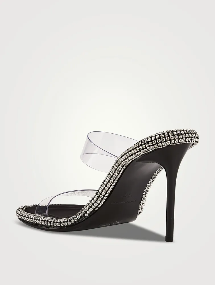 Nova Crystal-Embellished PVC Heeled Mules