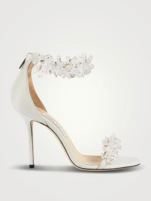 Maisel Leather Heeled Sandals With Crystals