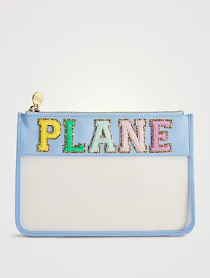 Classic Clear Flat Pouch With Plane Lettering