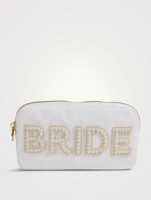 Small Nylon Pouch With Bride Lettering