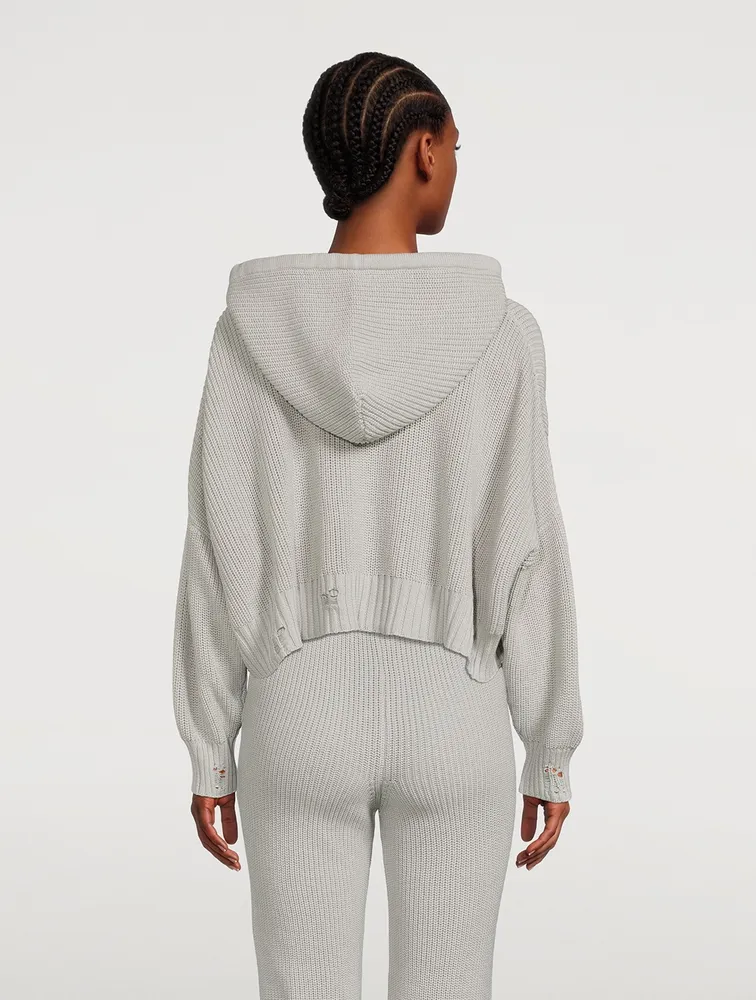 Oversized Rib-Knit Hoodie