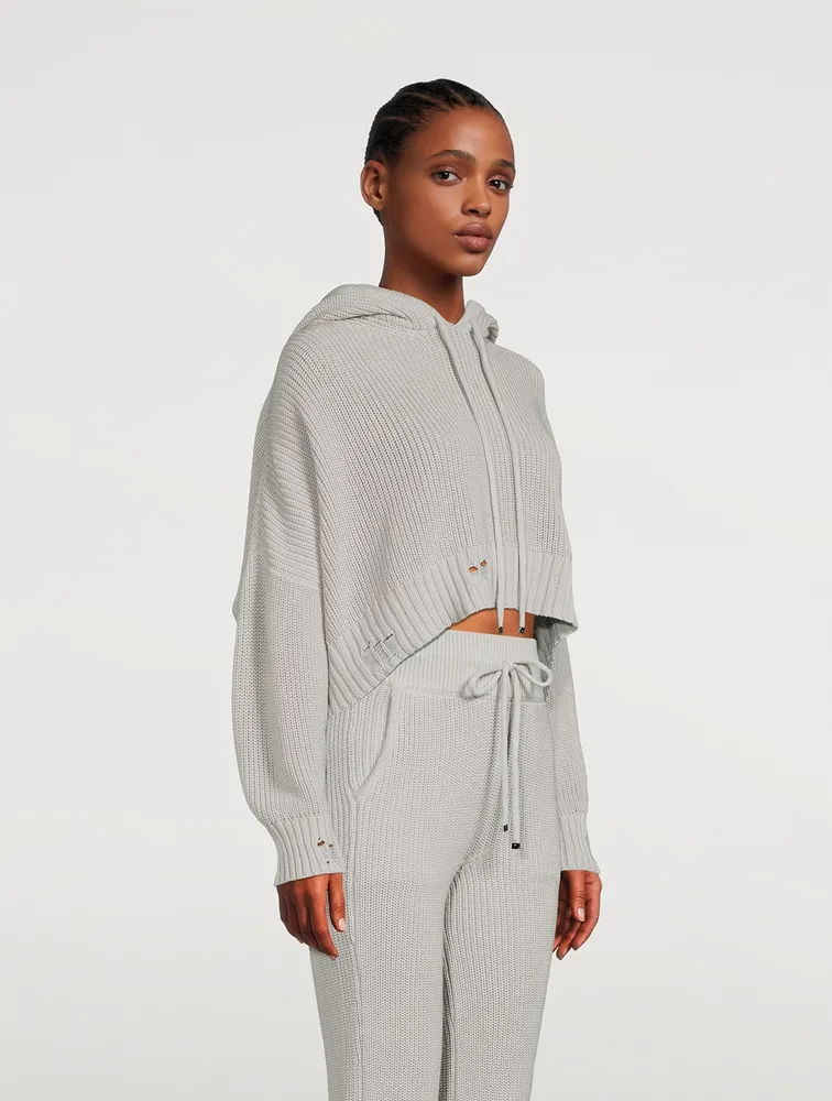 Oversized Rib-Knit Hoodie