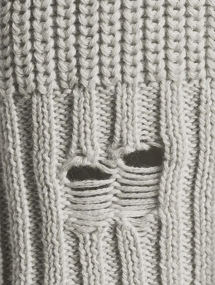 Oversized Rib-Knit Hoodie