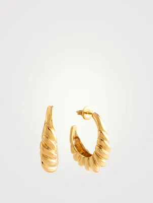 24K Gold Vermeil Nautilus Shell Hoop Earrings