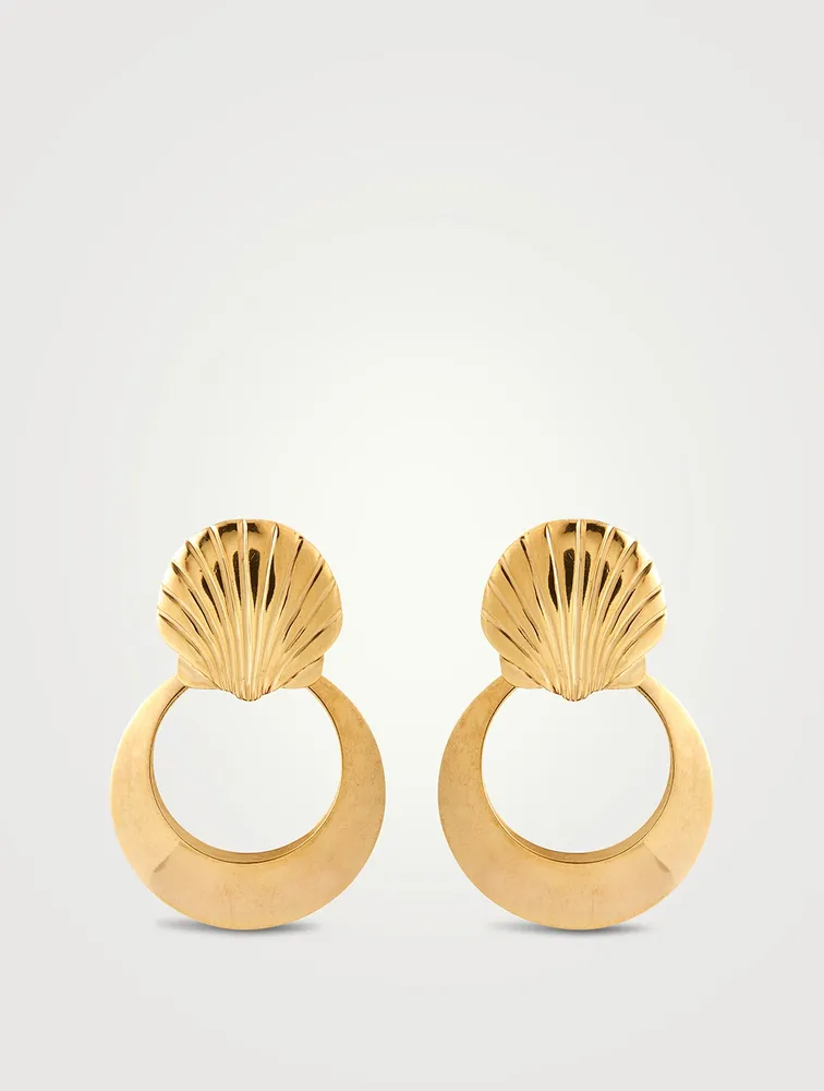 24K Gold Vermeil Seashell Hoop Earrings