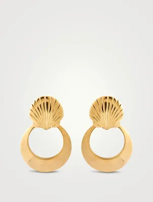 24K Gold Vermeil Seashell Hoop Earrings