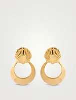 24K Gold Vermeil Seashell Hoop Earrings