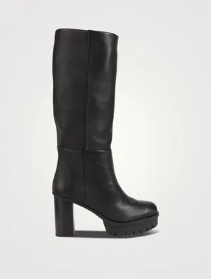 Beau Soleil Leather Mid-Calf Boots