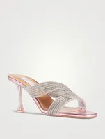 Gatsby Metallic Leather Mules With Crystals