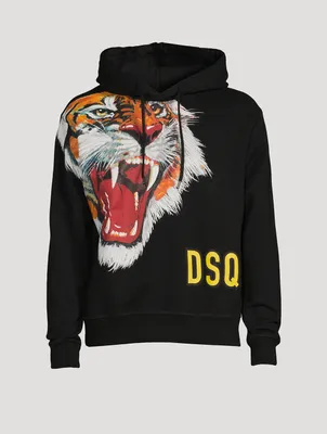 Tiger Face Cotton Hoodie