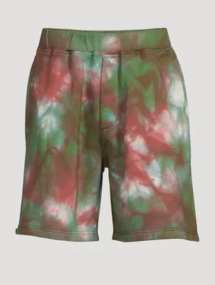 Cotton Sweat Shorts Tie-Dye Print