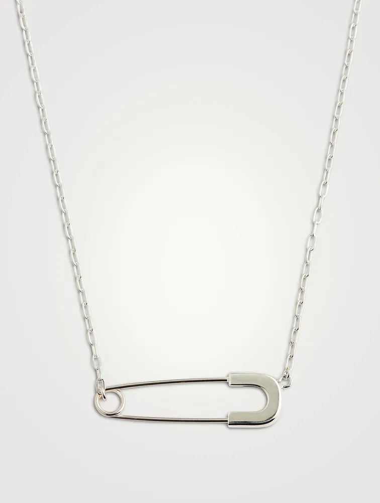 Sterling Silver Safety Pin Necklace
