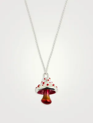 Sterling Silver Mushroom Charm Necklace