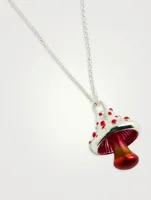 Sterling Silver Mushroom Charm Necklace