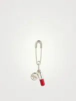 Sterling Silver Pill Charm Earring