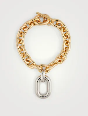 XL Link Two-Tone Pendant Necklace