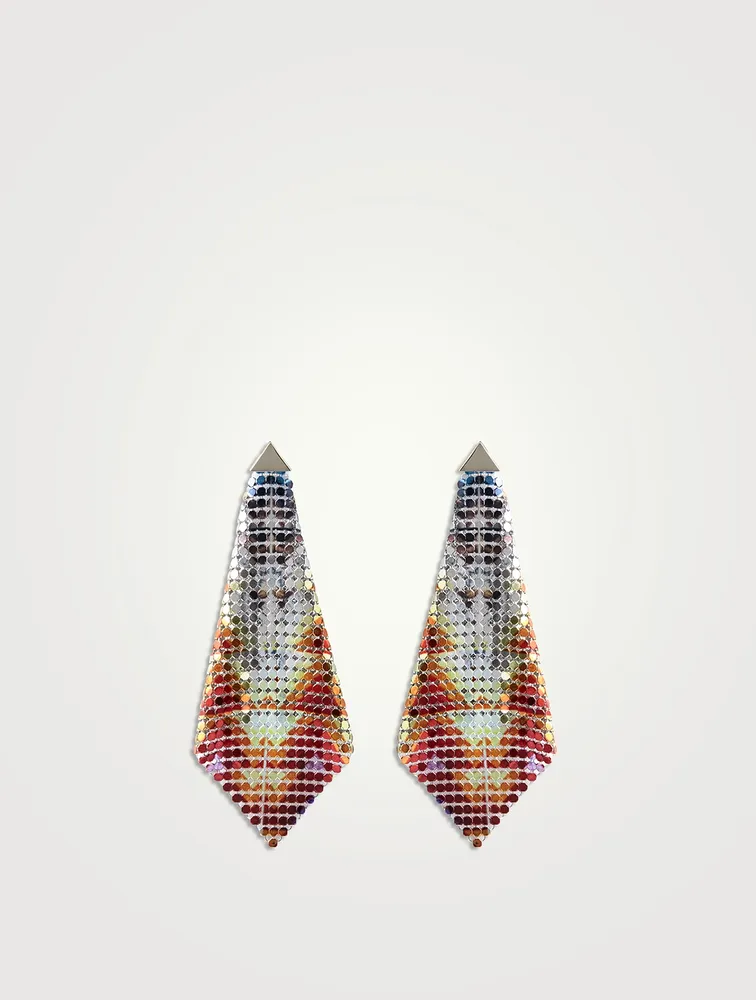 Pixel Flow Earrings In Patchwork Print