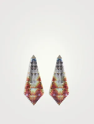 Pixel Flow Earrings In Patchwork Print