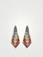 Pixel Flow Earrings In Patchwork Print