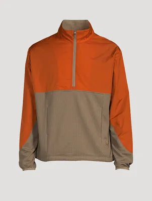 Sunstruck Half-Zip Pullover Jacket Micro Grid Print