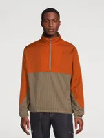Sunstruck Half-Zip Pullover Jacket Micro Grid Print