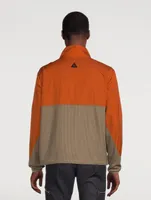 Sunstruck Half-Zip Pullover Jacket Micro Grid Print