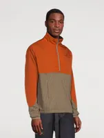 Sunstruck Half-Zip Pullover Jacket Micro Grid Print