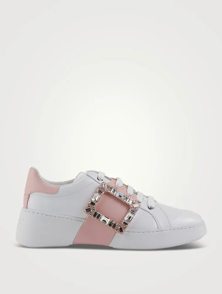 Viv' Skate Strass Buckle Leather Sneakers