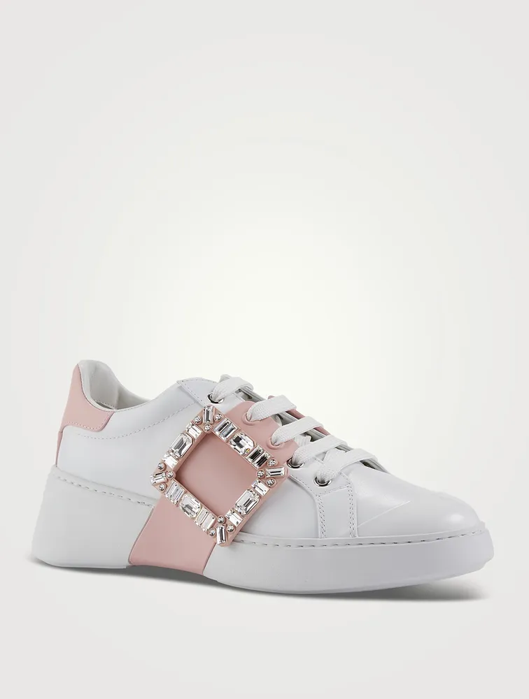 Viv' Skate Strass Buckle Leather Sneakers