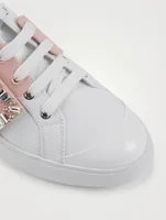 Viv' Skate Strass Buckle Leather Sneakers