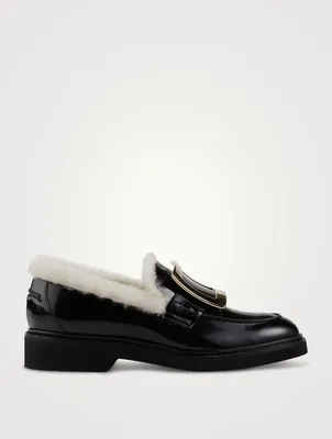 Viv' Rangers Shearling-Lined Patent Leather Loafers