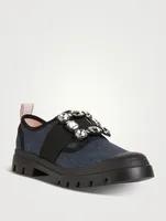 Walky Viv' Strass Buckle Denim Sneakers