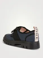 Walky Viv' Strass Buckle Denim Sneakers