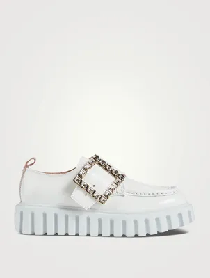 Viv' Go Strass Buckle Patent Leather Creepers