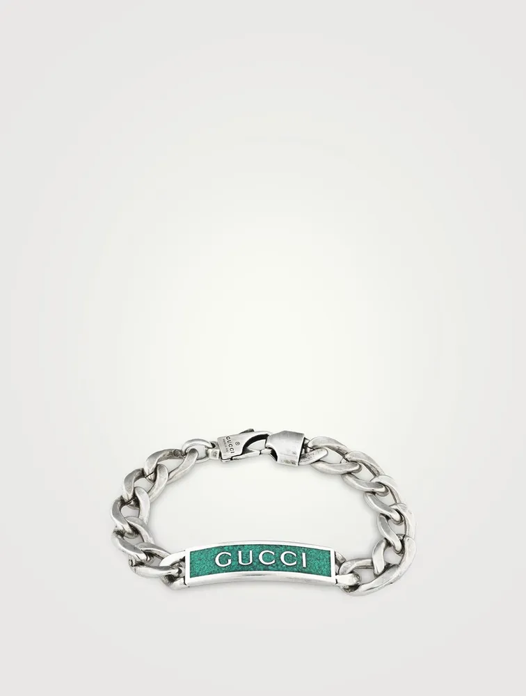 Sterling Silver Bracelet With Enamel Logo