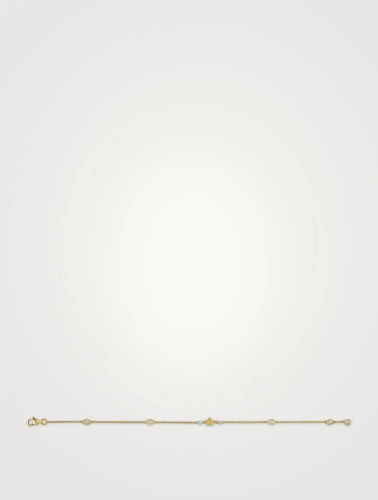 Interlocking G 18K Bracelet With Star