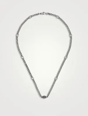 Thin Interlocking G Sterling Silver Necklace