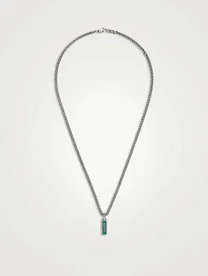 Sterling Silver Necklace With Enamel Pendant