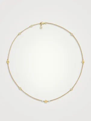 Interlocking G 18K Gold Necklace With Star