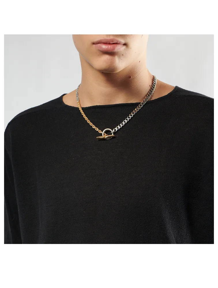 24K Goldplated T-Bar Necklace