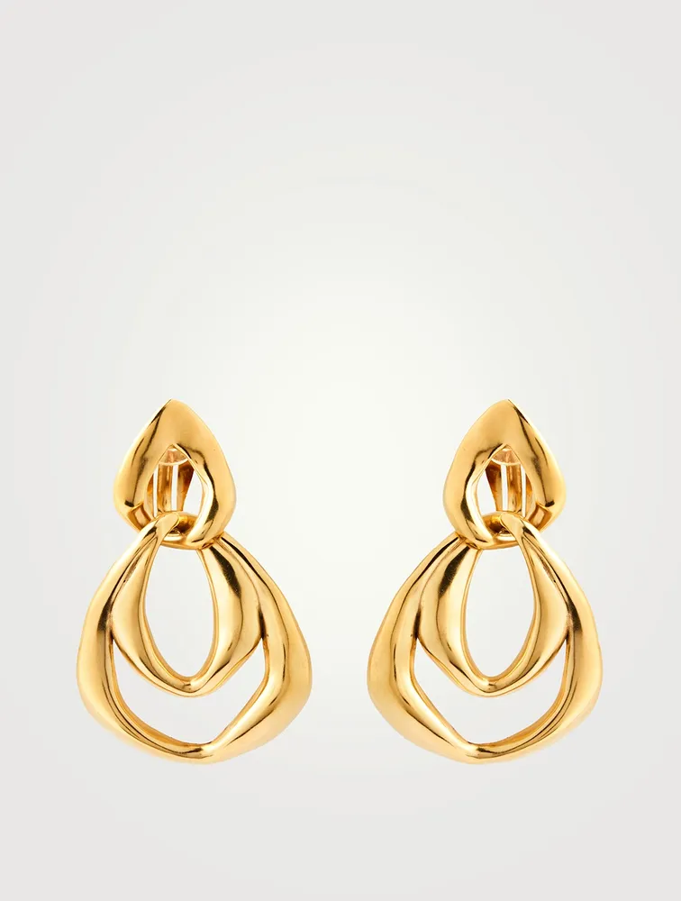 24K Gold Plated Spirale Double Link Earrings