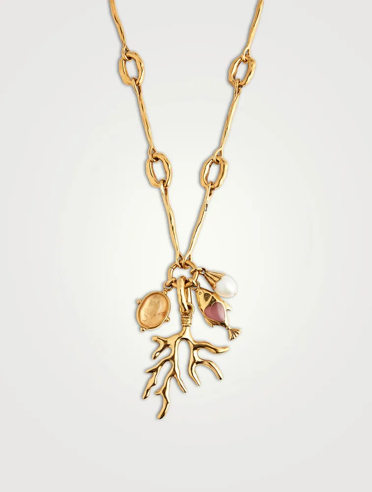 24K Gold Plated Maunaloa Four Charm Necklace