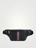 Leather Belt Bag With Signature Stripe