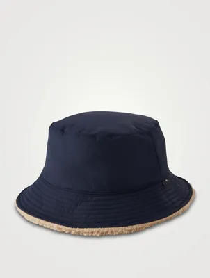 Bucket Hat With Faux Shearling